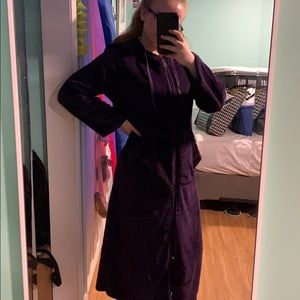 Long Purple Robe with Pockets and Hood
